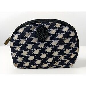Vintage Christian Dior Houndstooth Quilted Makeup Bag Pouch CD Logo Y2K Cosmetic